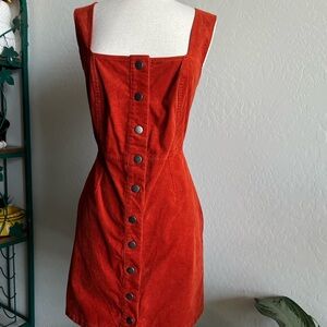 Urban Outfitters Red Backless Button-Down Dress